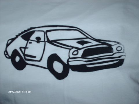 1978 Ford Mustang II - This is a drawing of a car, not a photograph of a 1978 Ford Mustang II.