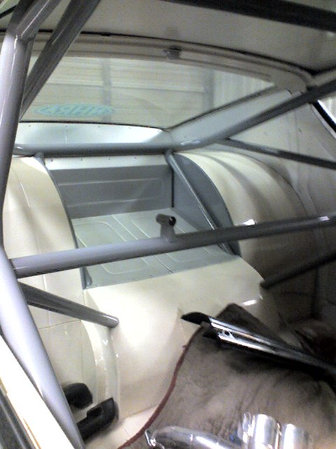 1963 Ford Fairlane - Custom roll cage installed in the interior of a vehicle.