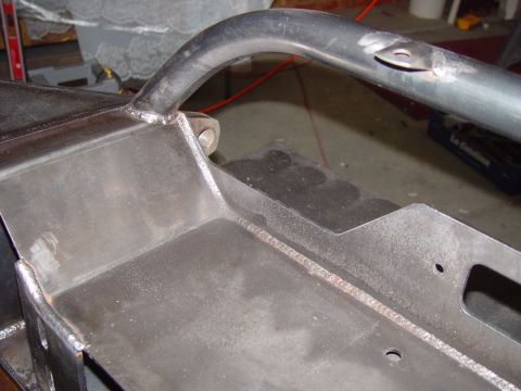 1993 Ford Bronco - Close-up view of a custom metal bumper assembly, showing construction details.
