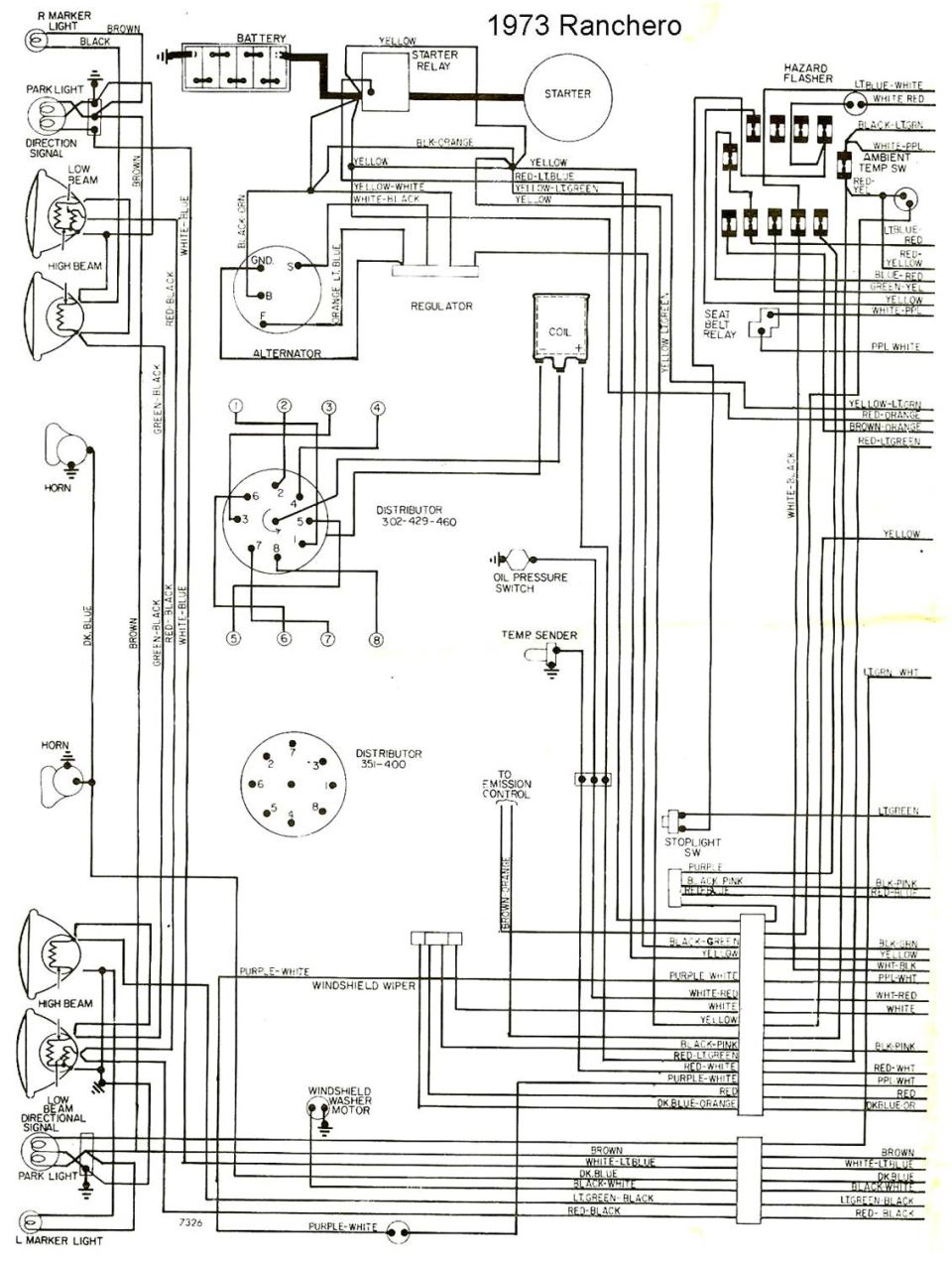 1973 Ranchero wiring diagram schematic