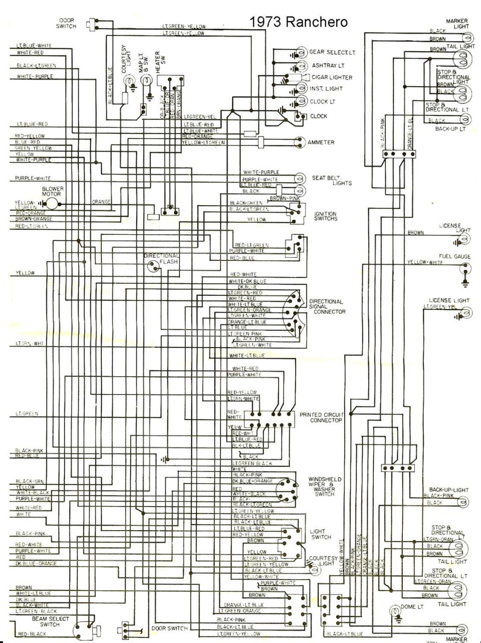 1973 Ranchero wiring diagram schematic