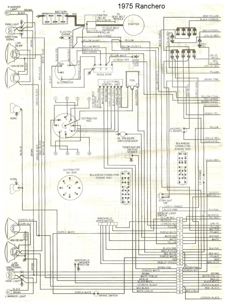 1975 Ranchero wiring diagram schematic