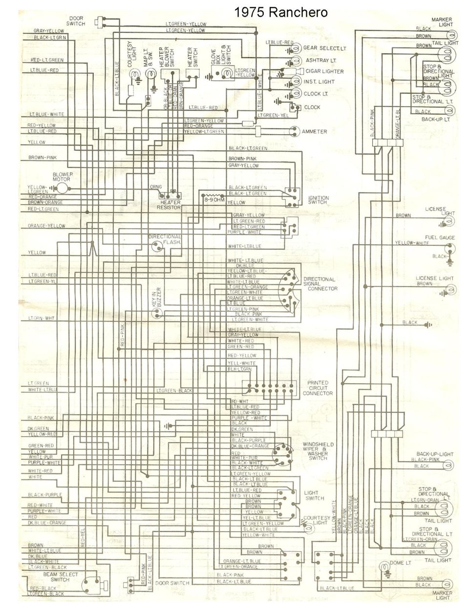 1975 Ranchero wiring diagram schematic