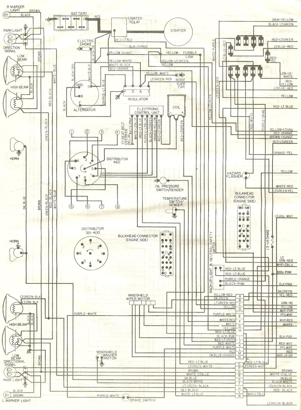 Automotive engine and charging wiring diagram schematic