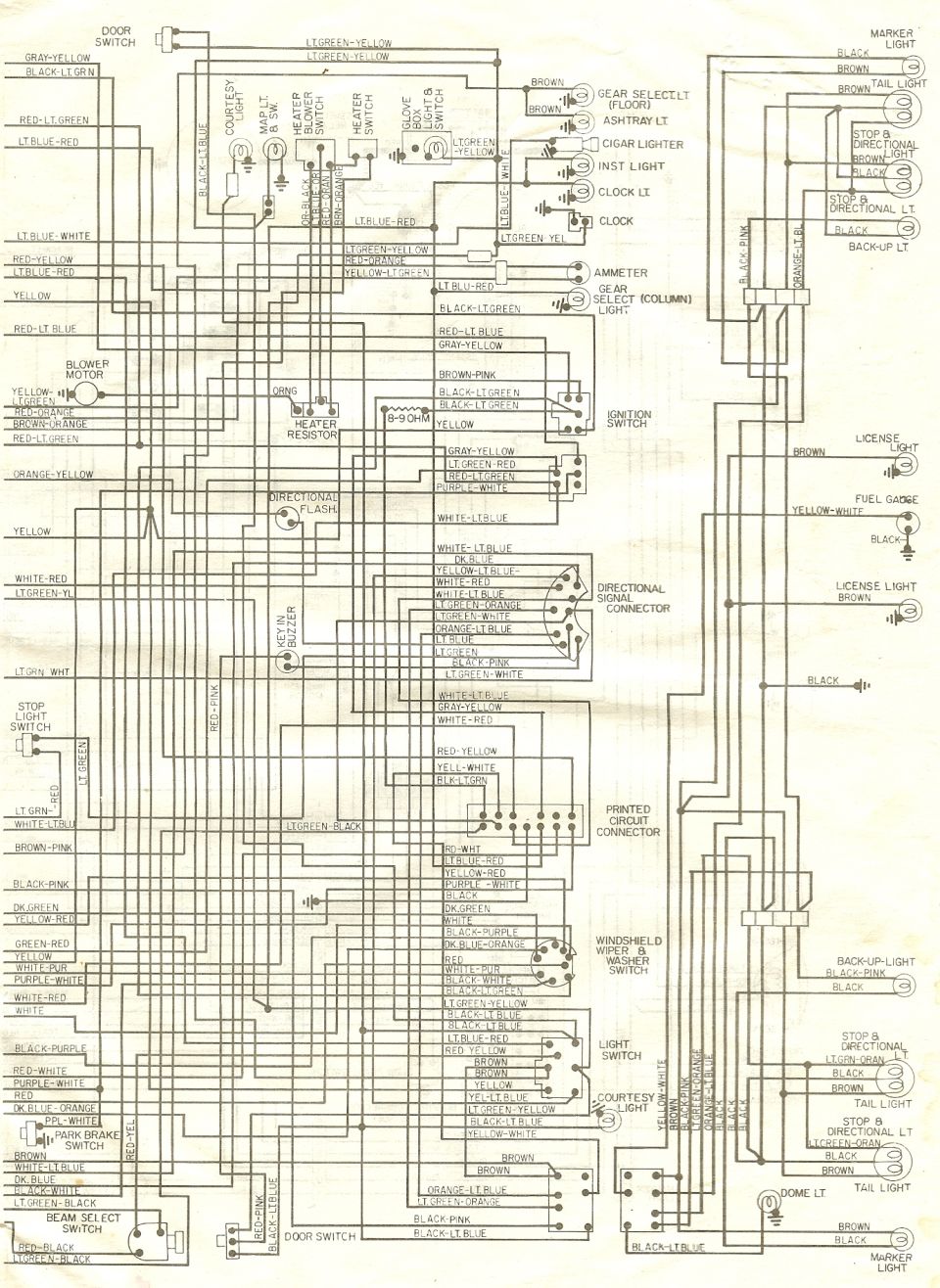 Automotive interior and accessory wiring diagram schematic