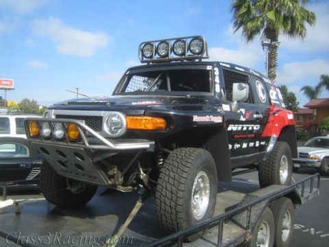 1986 Ford Bronco - This modified Toyota FJ Cruiser is equipped for off-road racing with a custom bumper and light bar.