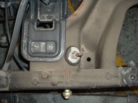 2007 Ford Mustang - This image shows a close-up view of a vehicle's frame and suspension components, not a specific model year.