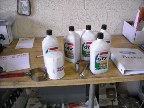 1992 Ford Bronco - Here is all I need to do an oil change.. yeah right.
