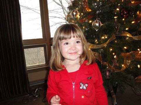 2000 Ford Crown Victoria - A young child poses for a photo in front of a Christmas tree.