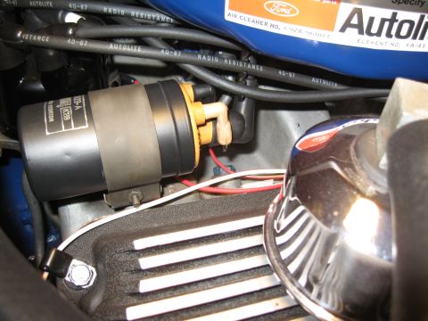 1968 Shelby GT500 - Engine bay details show an Autolite air cleaner and ignition coil, with visible spark plug wires.