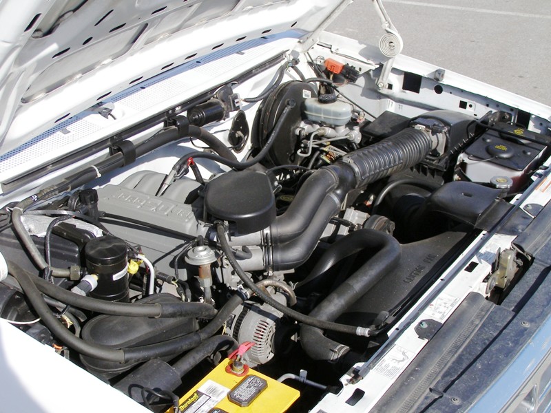 Engine compartment...clean as a whistle!  5.0L with the E4OD.