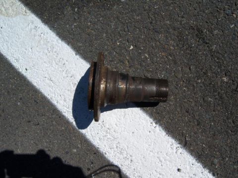 1971 International Scout II - Here is the culprit for the wobble of the passenger front tire. This is the front spindle, welded bearing race and all.