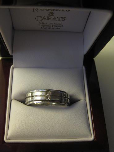1990 Ford Probe - A ring with diamond accents is displayed in a jewelry box from Nuggets & Carats in Mission Viejo, California.