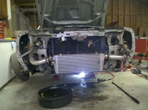 1986 Ford Mustang - Most of the front end removed.