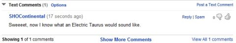 1993 Ford Taurus - A user comments on a post, speculating about the sound of an electric Taurus.
