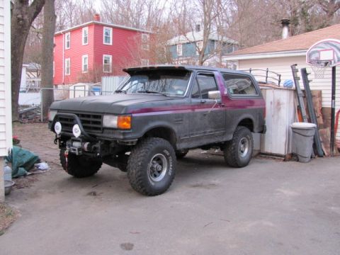 1989 Ford Bronco - This 1989 Ford Bronco has been modified for off-road use with a winch and larger tires.