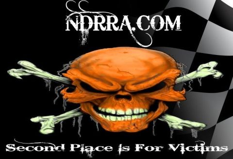1992 Ford Mustang - Graphic art a skull and bones with the text "Second Place is For Victims" and NDRRA.COM.