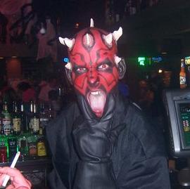 1995 Ford Probe - Halloween costume party with a person dressed as Darth Maul.