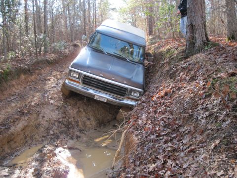 1979 Ford Bronco - the wall is there to help control my descent, right?