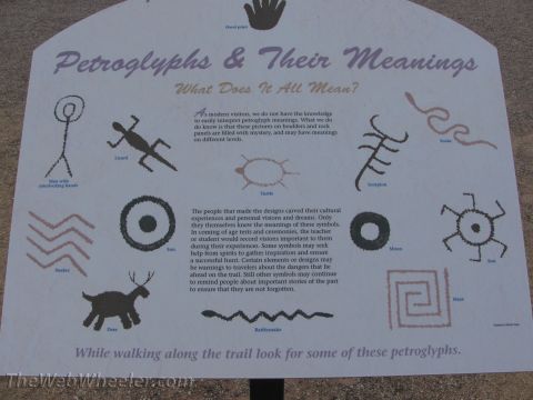 1996 Ford C-350 (Centurion Conversions) - Informational sign detailing petroglyph symbols and their cultural significance.