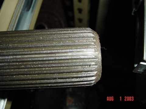 1987 Ford Bronco - Had to cut a new spline into the long axle shaft...the '80 had the spline end early so the that the ouput was keyed. the '87 wasnt like tha…