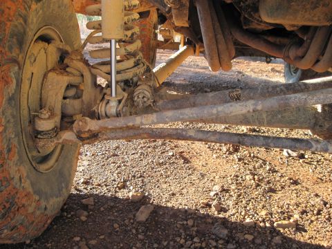 1979 Ford Bronco - bent my tie rod going too fast on a bad line for tiny tires