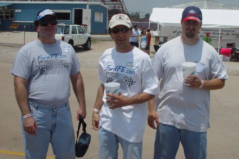 1969 Ford Fairlane - Three men pose for a photo at an outdoor event, all wearing shirts with FordFE.com branding.