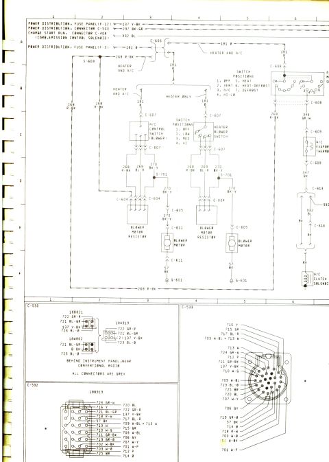1979 Ford Bronco - This diagram details electrical components and connections for a vehicle's climate control system.