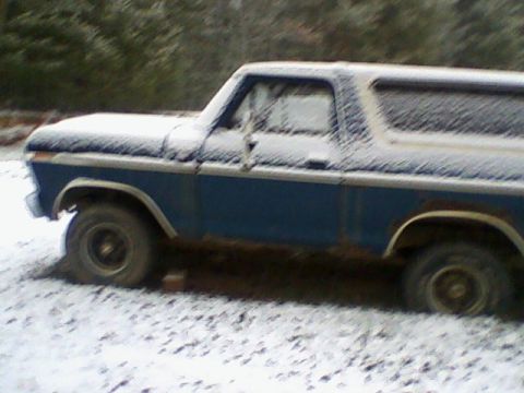 1993 Ford F-150 - Blue pickup truck parked in a snowy outdoor setting.