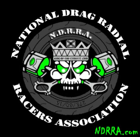 1992 Ford Mustang - Logo for the National Drag Radial Racers Association (NDRRA.com) a skull and pistons.