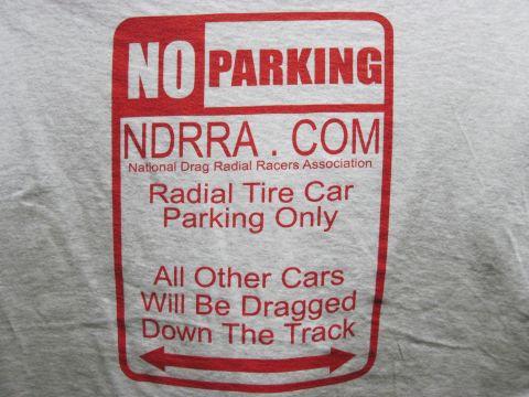 1992 Ford Mustang - A sign indicates 'No Parking' for all other cars, which will be dragged down the track.