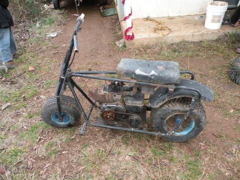 1901 Ford Bronco - This appears to be a mini bike, not a 1901 Ford Bronco, based on its construction and size.