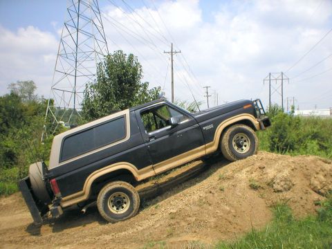 1983 Ford Bronco - The folded-up hitch hauler never really interfered with anything, even though its receiver sticks out ~16" past the bumper, which stic…