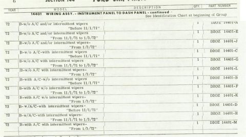 1972 Ford Ranchero - Wiring