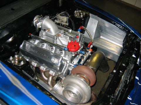 1992 Ford Mustang - Customized engine bay a turbocharger and Ford Racing valve covers.