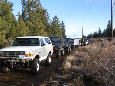 1994 Ford Bronco - Beginning of our Annual New Years day Hang Over run. I am leading as new Club president of Deschutes County 4 Wheelers