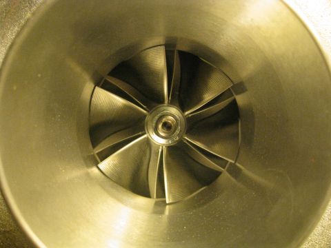 1994 Ford Probe - This is a close-up view of a turbocharger's compressor wheel.