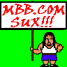 1995 Ford Bronco - A pixelated figure holds a sign with a negative message against a bright green background.