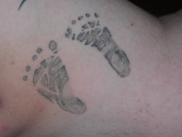 Tattoo of baby footprints