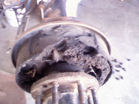 1996 Ford Bronco - This image shows a worn brake drum and hub assembly, not a 1996 Ford Bronco.