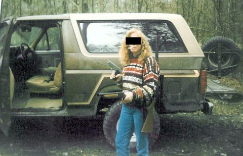 1983 Ford Bronco - This unnamed individual had never touched a gun before, so we thought her parents would appreciate this picture.