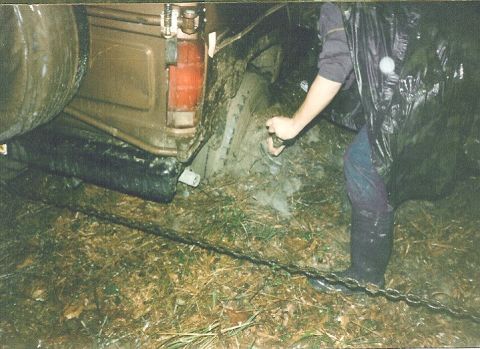 1983 Ford Bronco - This WASN'T in the plan. It took 12 hours with a come-along and that E-tool to get the Bronco spun 180 degrees in place, moved ~30', then t…