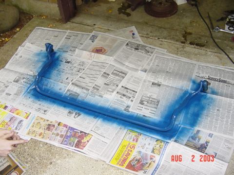 1987 Ford Bronco - '85 swaybar painted blue!!! (makes it faster)