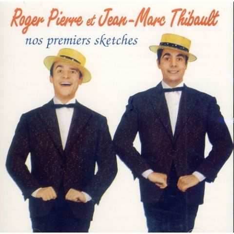 1991 Ford Crown Victoria - This is a photo of two performers, Roger Pierre and Jean-Marc Thibault, with text indicating 'our first sketches'.