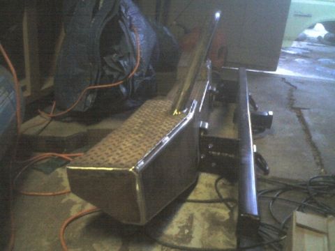 1989 Ford Bronco - Custom metal step with diamond plate tread, likely for a truck or SUV.