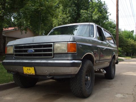 1989 Ford Bronco - This 1989 Ford Bronco is parked on a residential street.