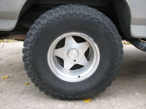 1992 Ford Bronco - Close-up of a wheel and tire assembly on a vehicle.