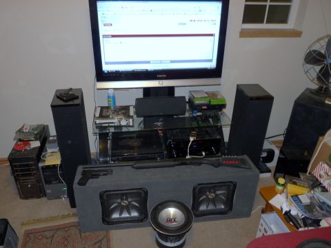 2006 Ford E350 - My home theater setup with the new subs I was testing and my firearms.