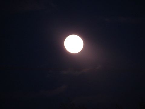 1973 Ford Ranchero - Bright full moon illuminates the night sky above scattered clouds.