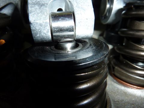 1971 Ford Mustang - Engine part detail: rocker arm and valve spring assembly.